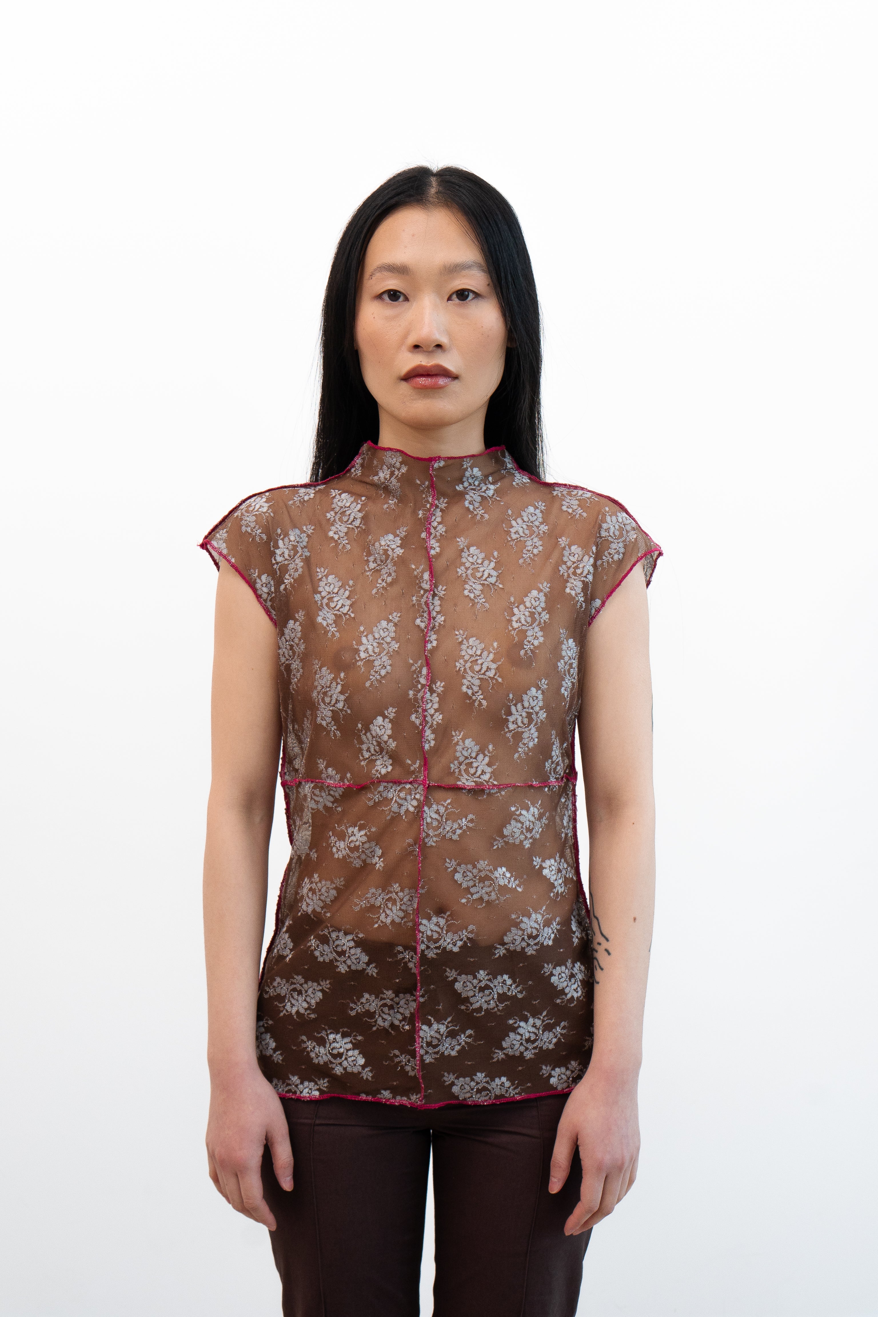 Cameron- Mesh Patchwork Top