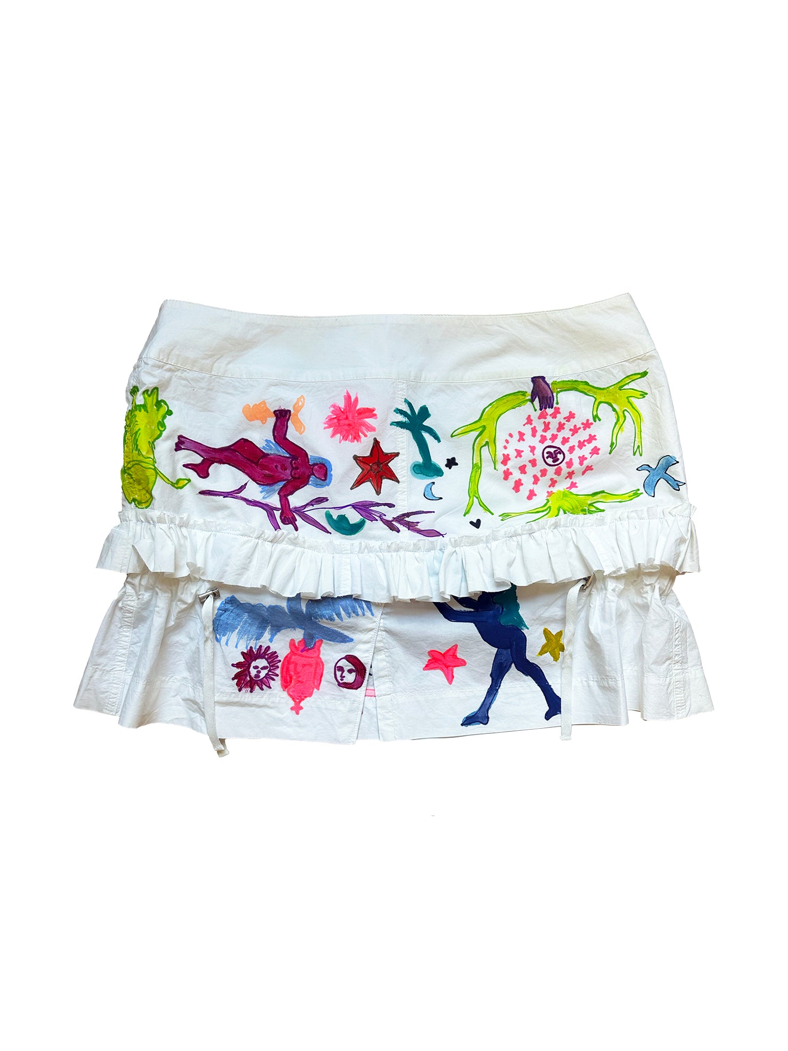 Cherin - Upcycled Handpainted Miniskirt