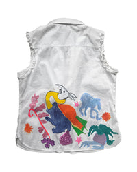 Claudia - Upcycled Handpainted Sleeveless Blouse