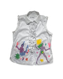 Claudia - Upcycled Handpainted Sleeveless Blouse