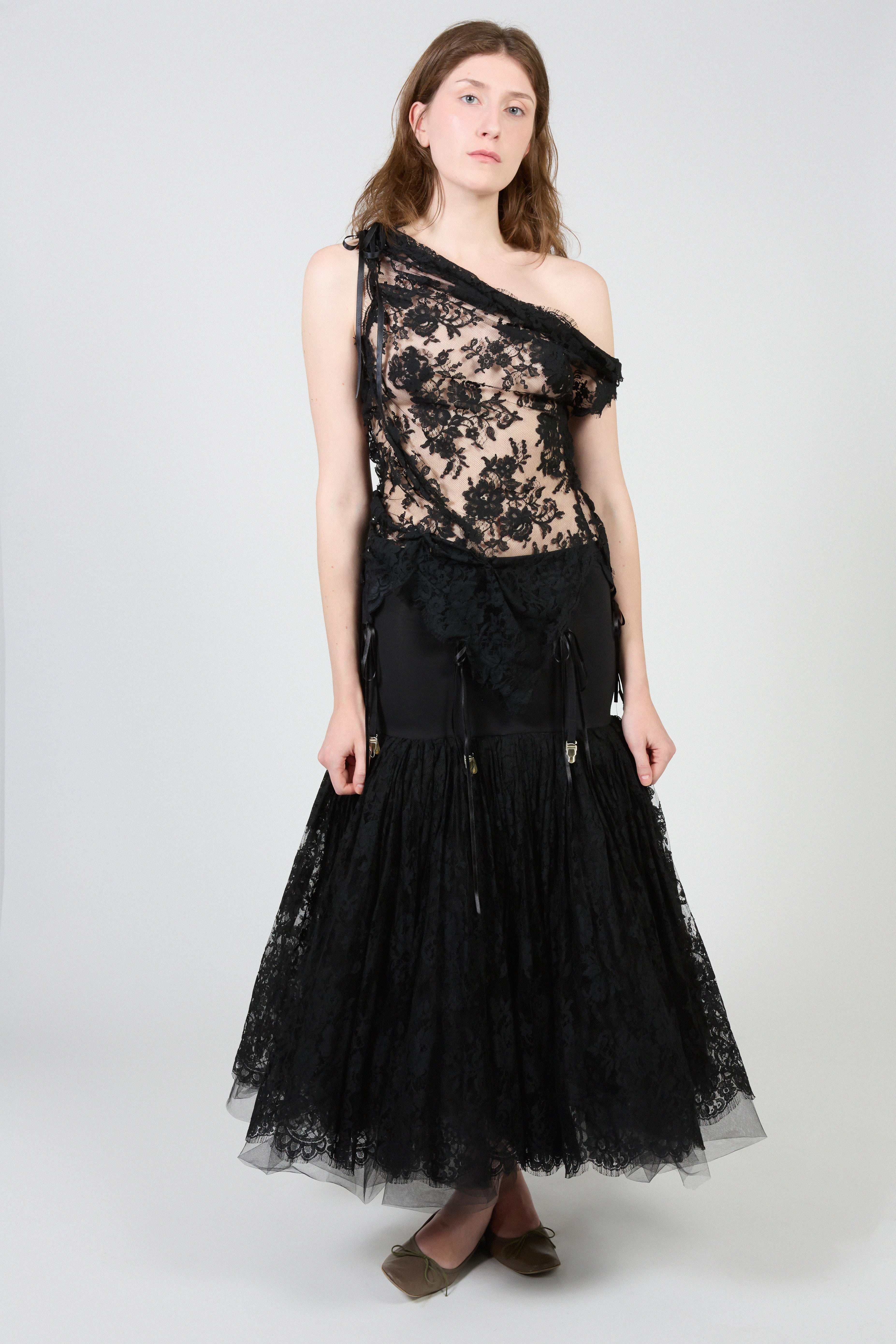 Therese - Draped lace top