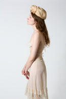 Lorraine – Sheer Mesh Skirt with Vintage Lace Trim