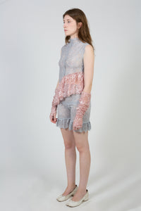 Alice – Asymmetrical Bi-Color Lace Top