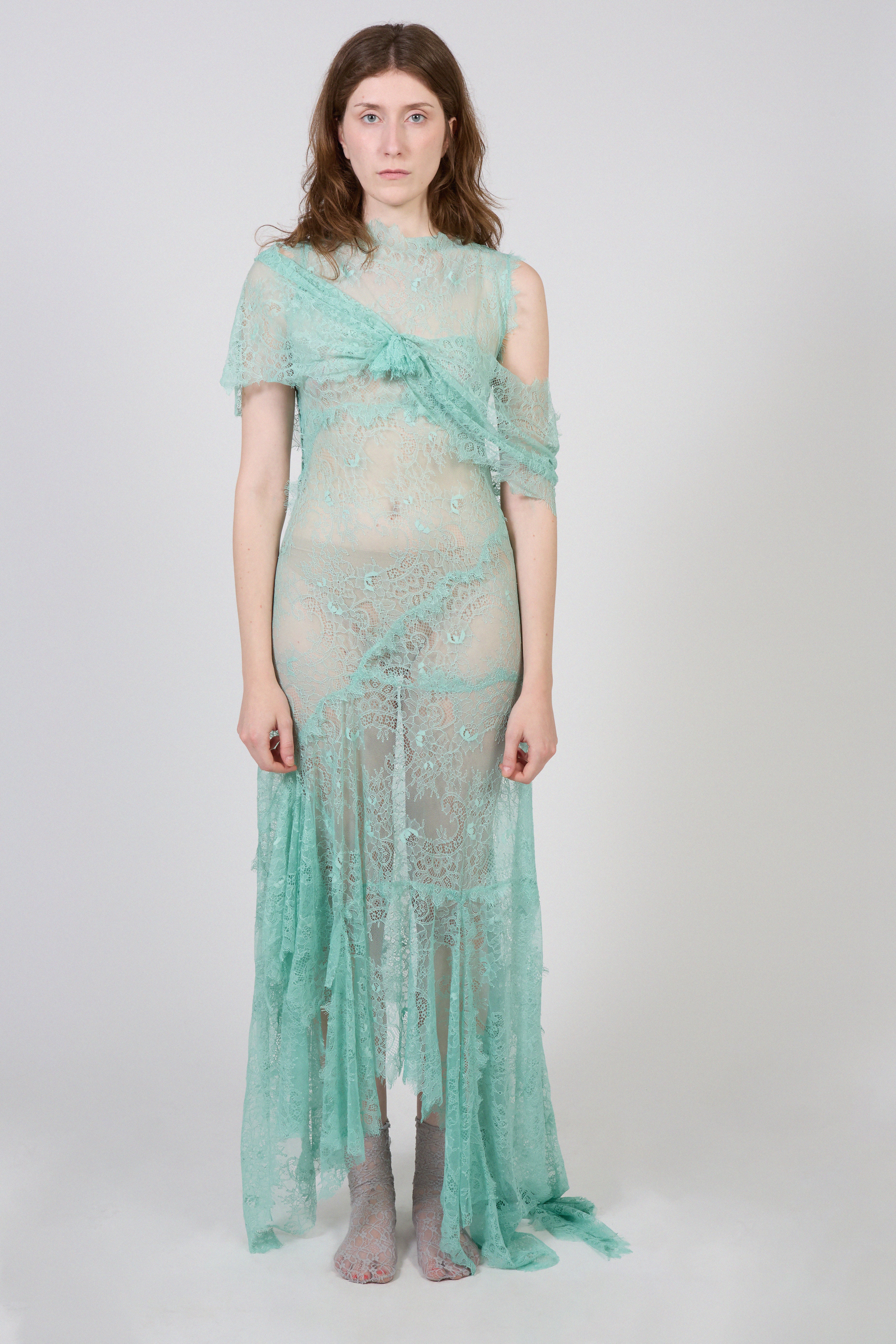 Angela - Asymmetric Lace Dress