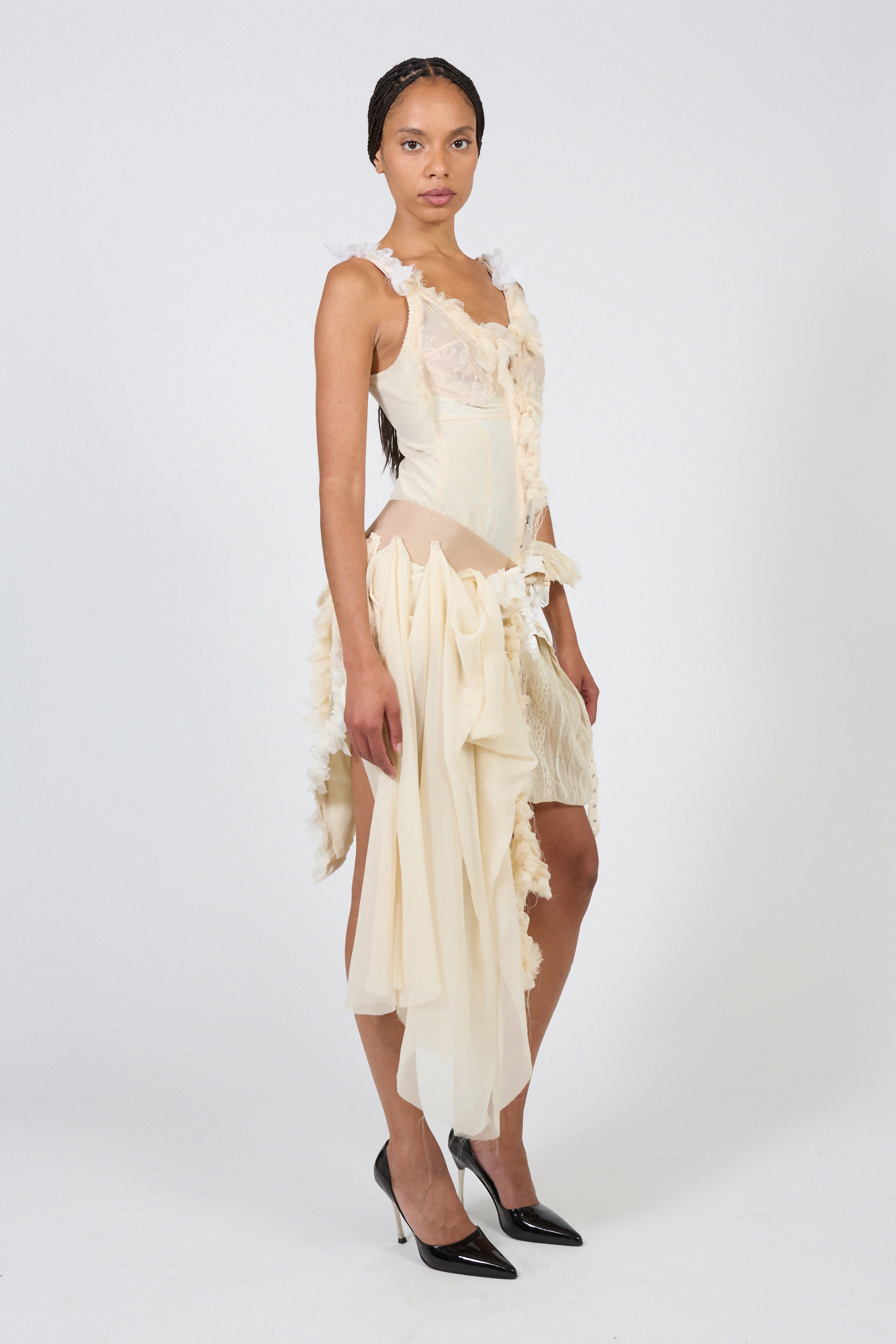 Clara – Upcycled Corsets & Lace Dress