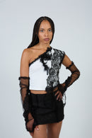 Luna – Upcyled One Shoulder T–Shirt