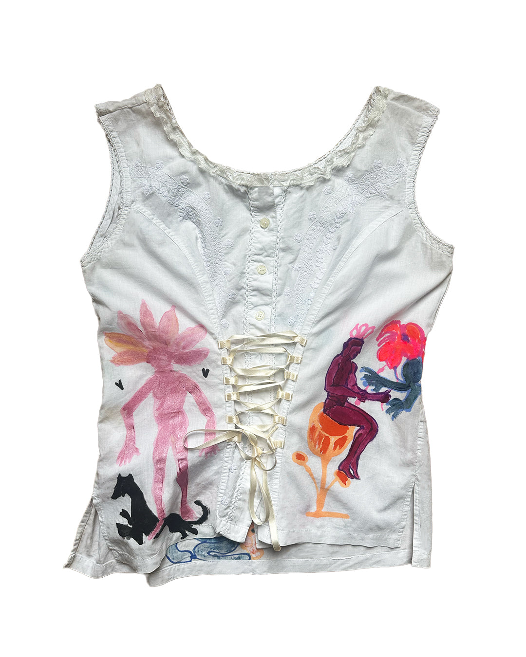 Callista - Upcycled Handpainted Top