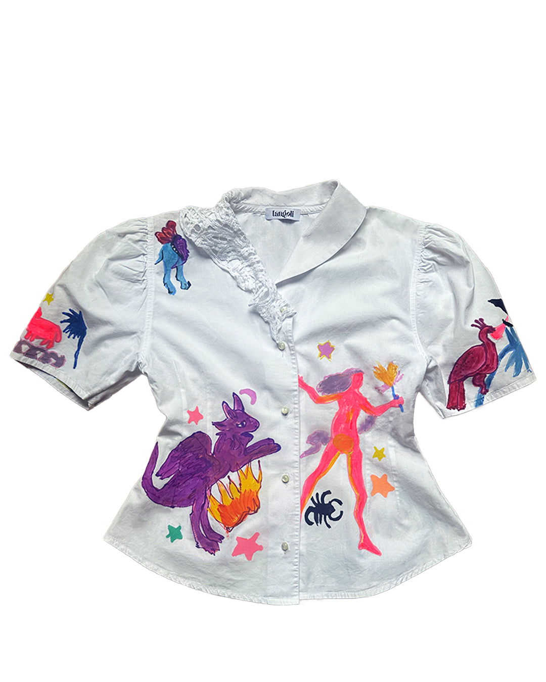 Casimir - Upcycled Handpainted Blouse