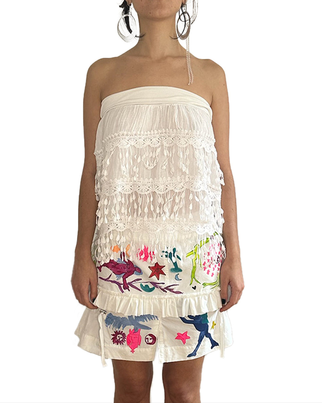 Cherin - Upcycled Handpainted Miniskirt