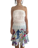 Crescentia - Upcycled Handpainted Flared Skirt