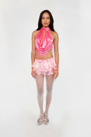 Paris - Pink Cowlneck Top