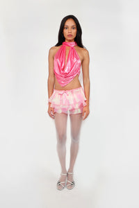 Paris - Pink Cowlneck Top