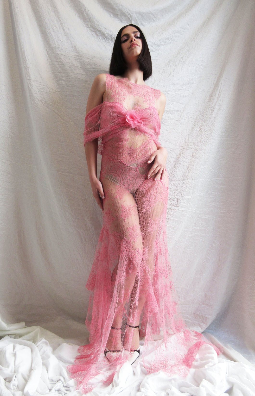 Angela - Pink Lace dress
